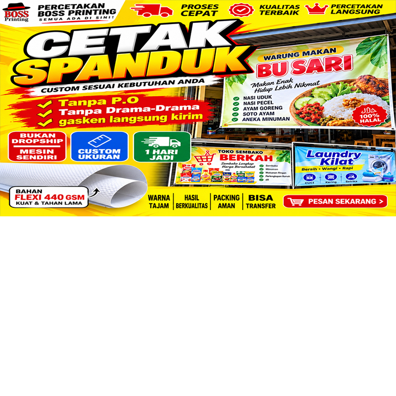 Cetak Spanduk Flexi 440gr Bekasi
