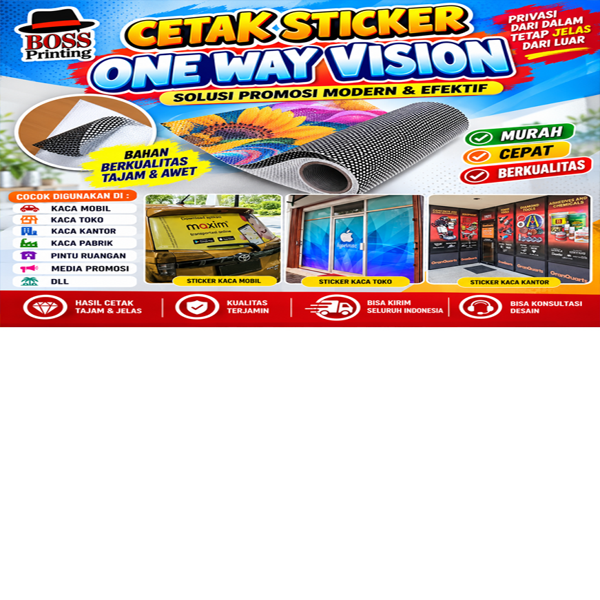 Sticker One Way Vision Bekasi