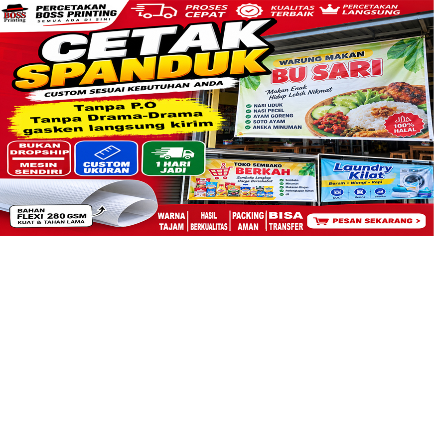 Cetak Spanduk Flexi 280gr Bekasi