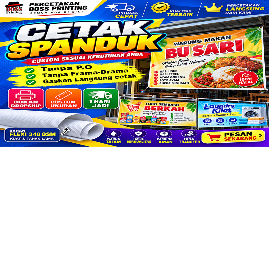 Cetak Spanduk Flexi 340gr Bekasi
